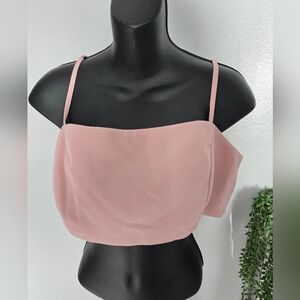 NWT ASOS DESIGN Bandeau Co-ord Crop Top in Dust Pink - Size 12